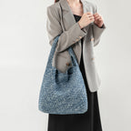 Handwoven Denim Tote Bag detail product view