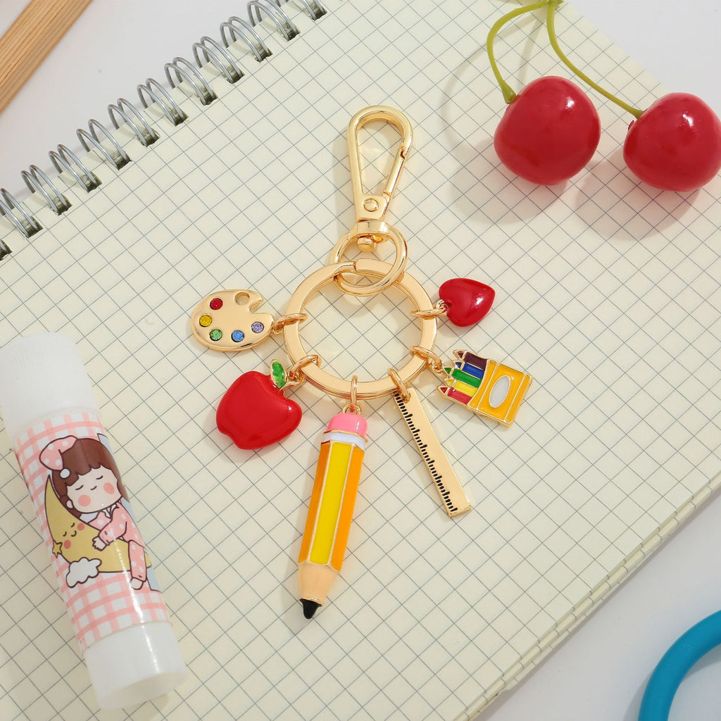 Luxe Artisan Enamel Bag Charm & Teacher Appreciation Keyring lifestyle product view