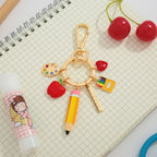 Luxe Artisan Enamel Bag Charm & Teacher Appreciation Keyring lifestyle product view