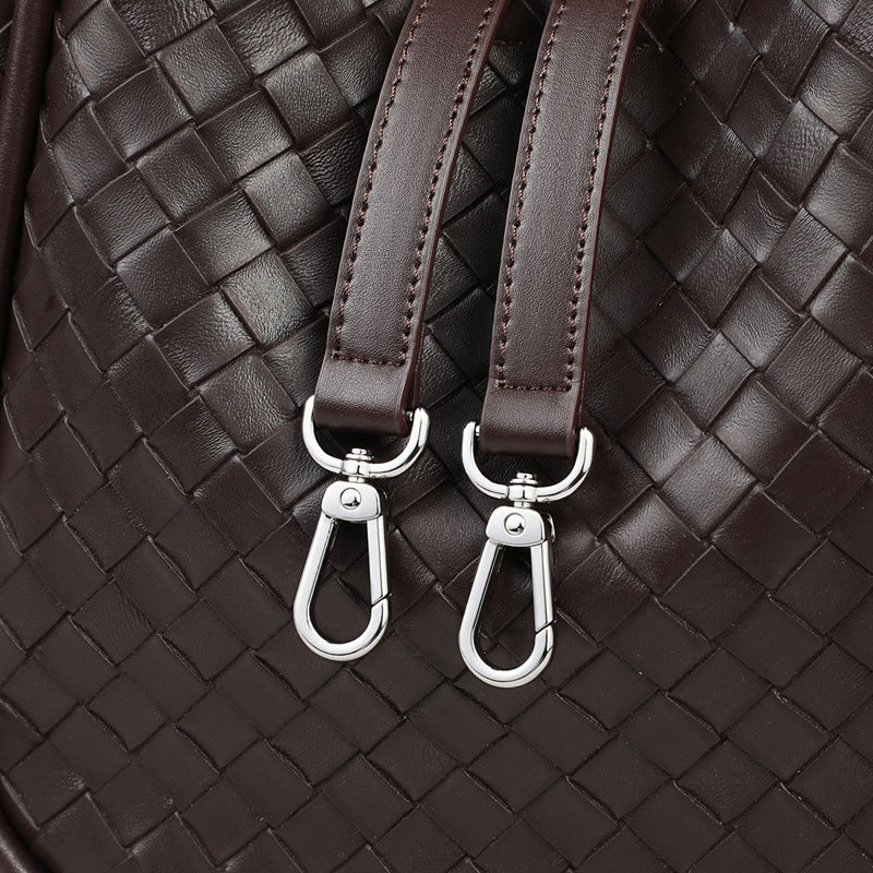 Verona Woven Leather Tote Elevated Minimalist Shoulder Bag product view 7