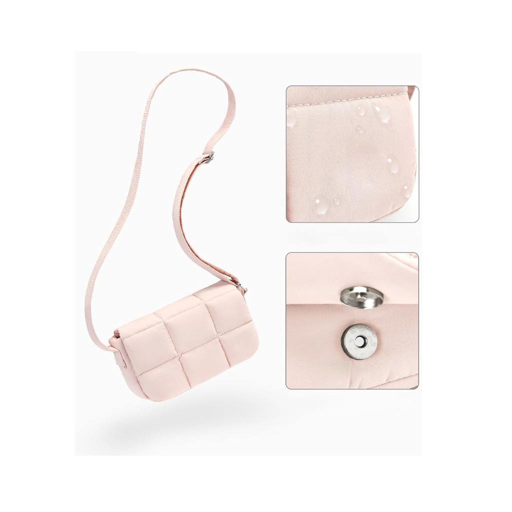 Aria Quilted Puffer Crossbody - Minimalist Commuter Bag