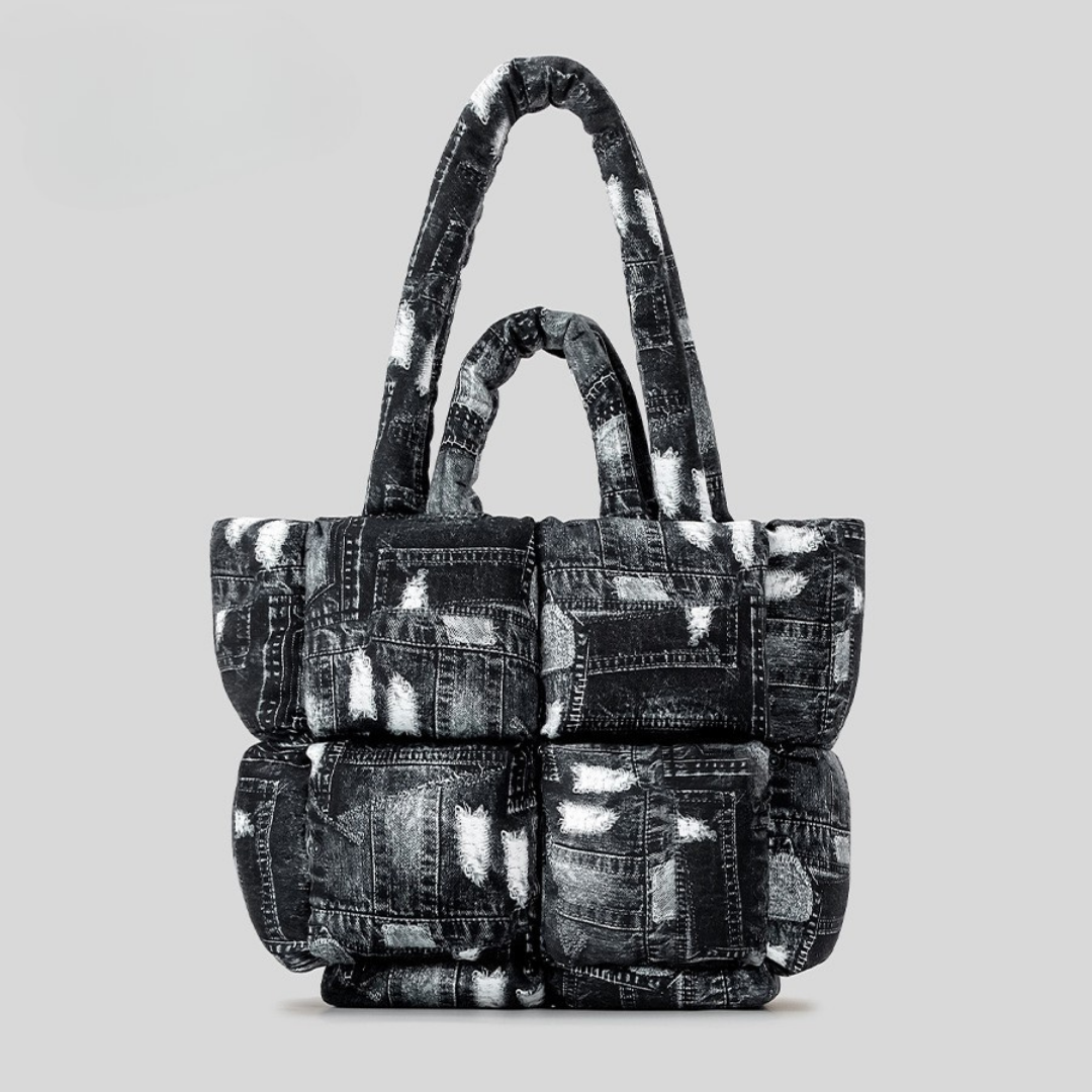 Aurelia Metallic Quilted Padded Tote | Chic Commuter Bag