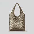 Moderne Quilted Metallic Tote - Elevated City Shoulder Bag