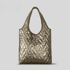 Moderne Quilted Metallic Tote - Elevated City Shoulder Bag