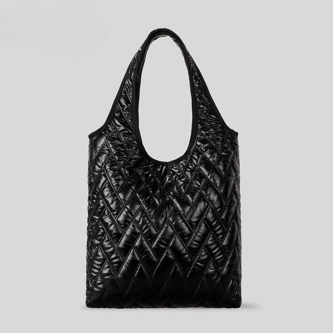 Moderne Quilted Metallic Tote - Elevated City Shoulder Bag