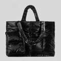 Luxe Padded Quilted Tote High Shine Work & Travel Bag detail product view