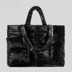 Luxe Padded Quilted Tote High Shine Work & Travel Bag detail product view