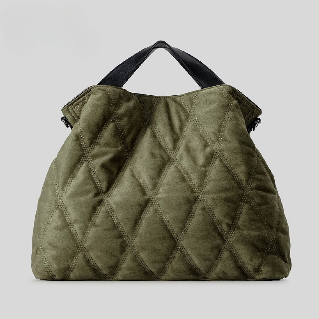 Aura Quilted Hobo Tote | Elevated Caramel Commuter Bag