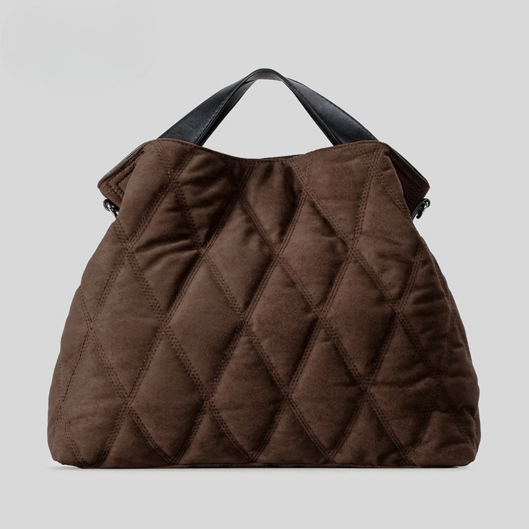 Aura Quilted Hobo Tote | Elevated Caramel Commuter Bag