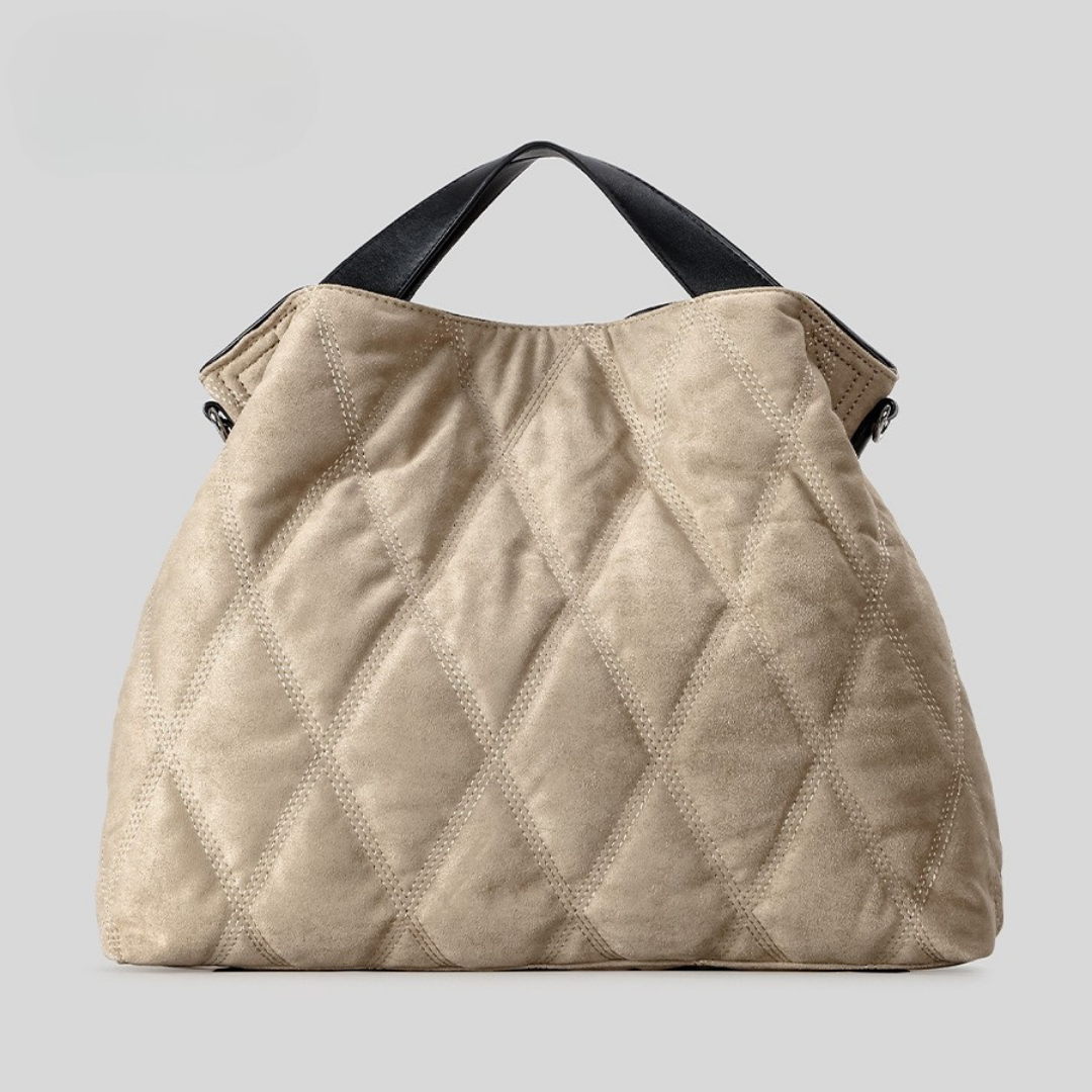 Aura Quilted Hobo Tote | Elevated Caramel Commuter Bag