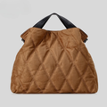 Aura Quilted Hobo Tote | Elevated Caramel Commuter Bag