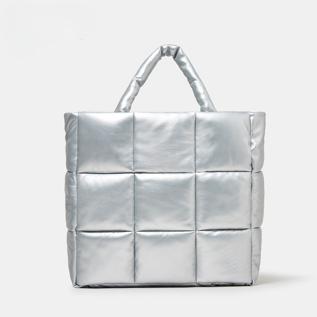 Nova Quilted Metallic Tote | Chic Bag for Commuting
