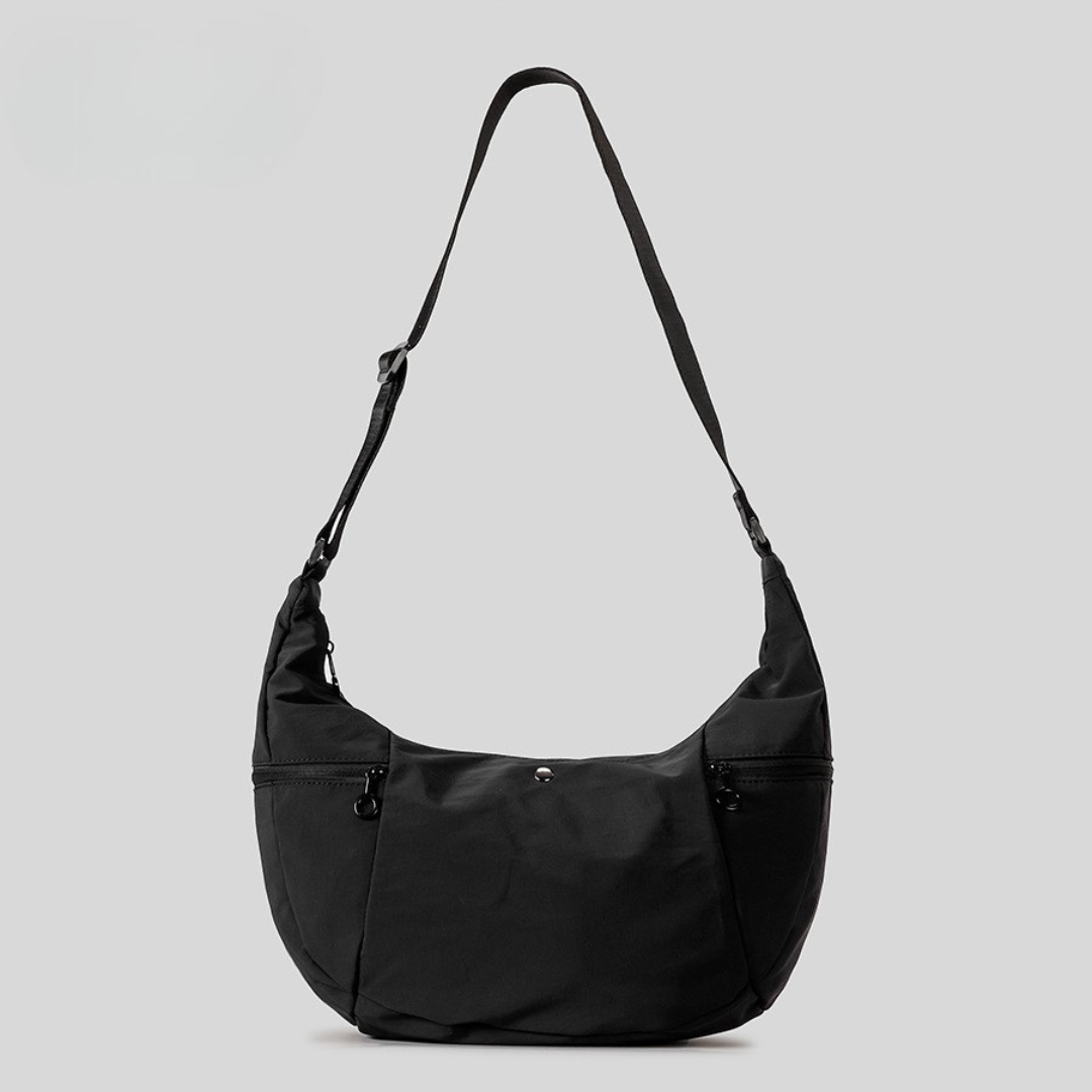 Luna Crescent Hobo Bag Elevated Nylon Commuter Crossbody lifestyle product view