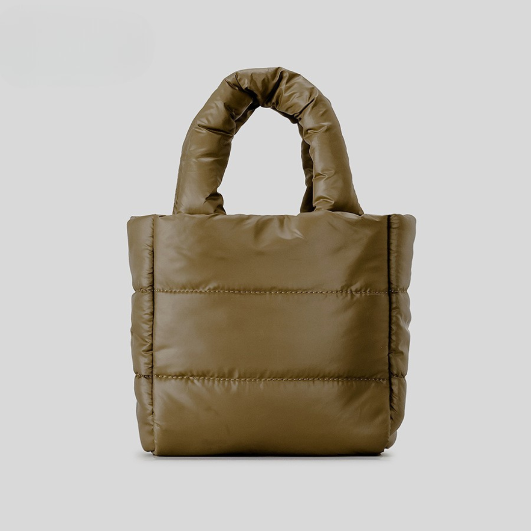 Aura Metallic Quilted Puffer Mini Tote for Urban Chic