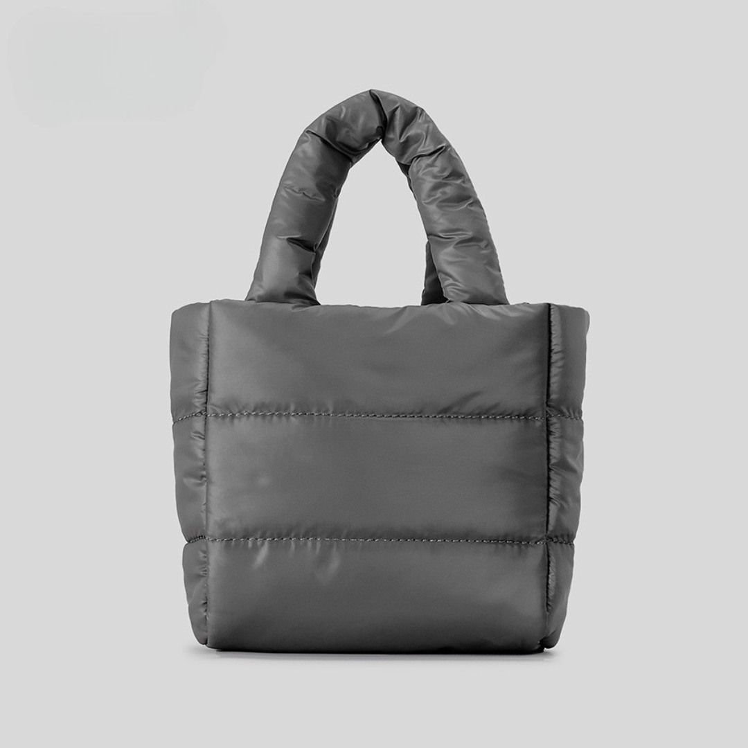 Aura Metallic Quilted Puffer Mini Tote for Urban Chic