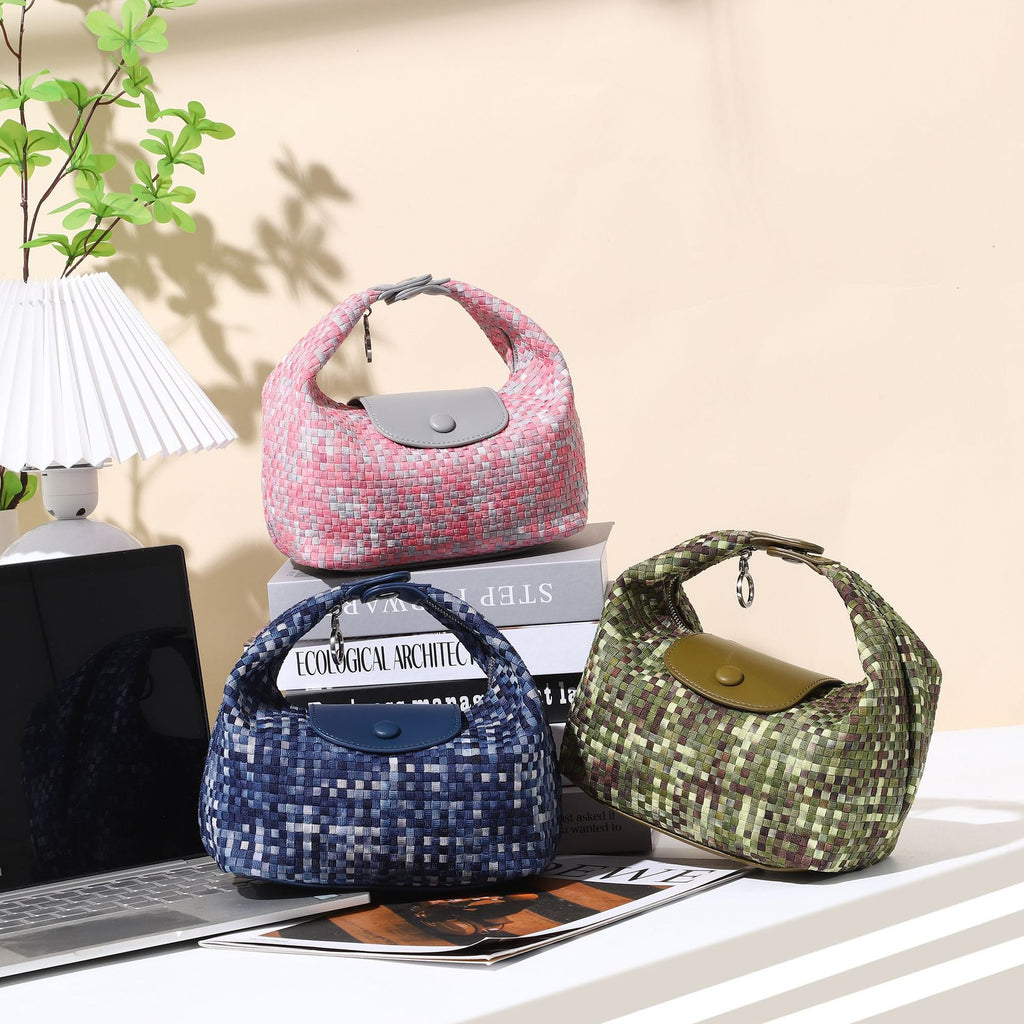 Aura Woven Hobo Bag Chic Commuter Handbag close-up product view