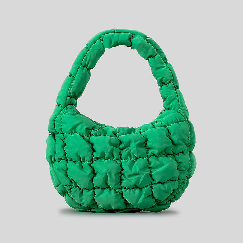 Lavender Puffy Quilted Hobo Bag Sophisticated Daily Shoulder Bag lifestyle product view