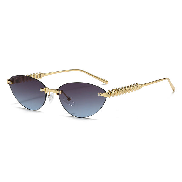 Aura Studded Rimless Cat Eye Sunglasses for Chic Modern Style additional product view