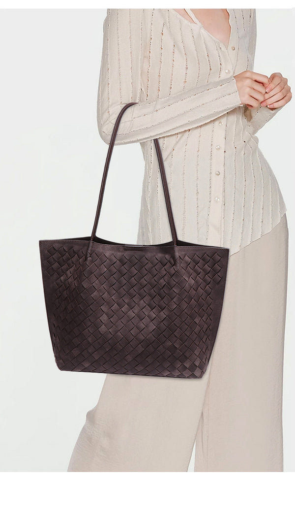 Artisan Woven Suede Underarm Tote Bag additional product view