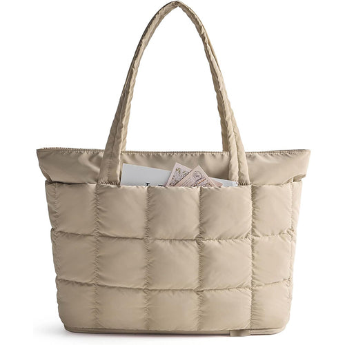 Aria Quilted Puffer Tote Luxury Commuter Bag for Women additional product view