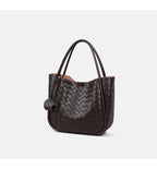 Verona Woven Leather Tote Elevated Minimalist Shoulder Bag lifestyle product view