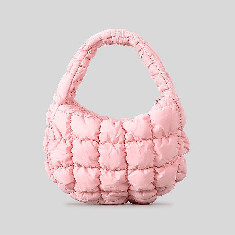 Lavender Puffy Quilted Hobo Bag Sophisticated Daily Shoulder Bag product view 8