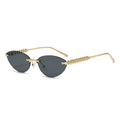 Aura Studded Rimless Cat Eye Sunglasses for Chic Modern Style main product image
