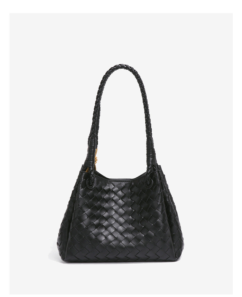Aria Woven Leather Tote Elegant Shoulder Bag for Work product view 26