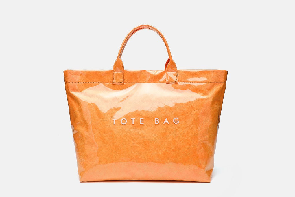 Modern Glossy Kraft Effect Tote Chic Commuter Carryall product view 34