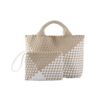 Geometric Woven Tote Bag side product view