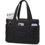 Aura Quilted Puffer Tote Elevated Commuter Bag for Women lifestyle product view