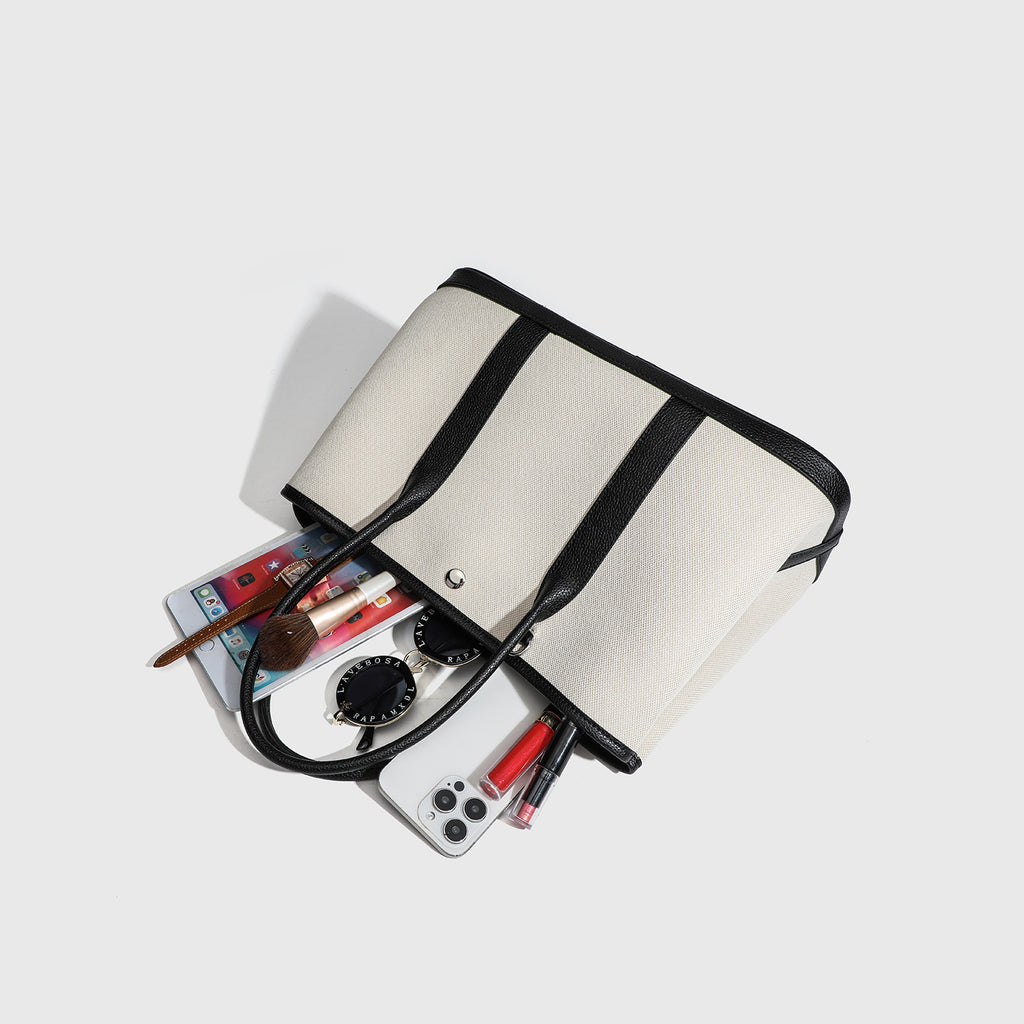 Signature Canvas & Leather Tote Minimalist Commuter Bag product view 11
