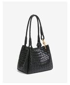 Aria Woven Leather Tote Elegant Shoulder Bag for Work product view 24