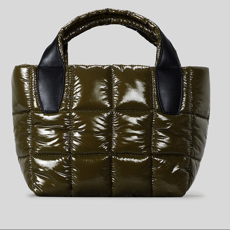 Luxe Quilted Puffer Mini Tote Versatile Urban Crossbody lifestyle product view