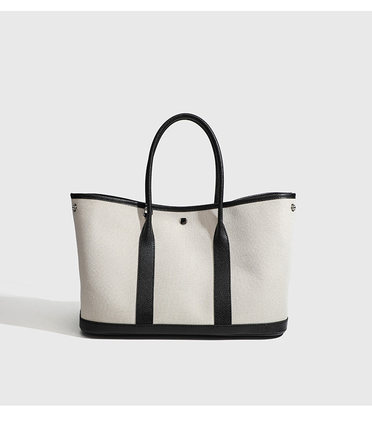 Signature Canvas & Leather Tote Minimalist Commuter Bag product view 16