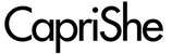 Black 'CapriShe' logo on a white background