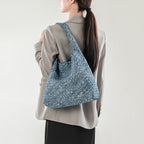 Handwoven Denim Tote Bag additional product view