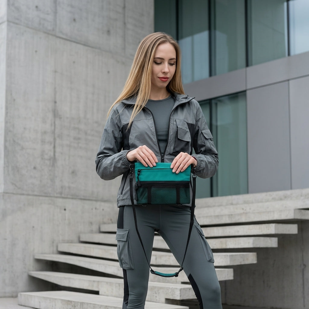 Aura Utility Sacoche Teal Minimalist Commuter Crossbody Bag main product image