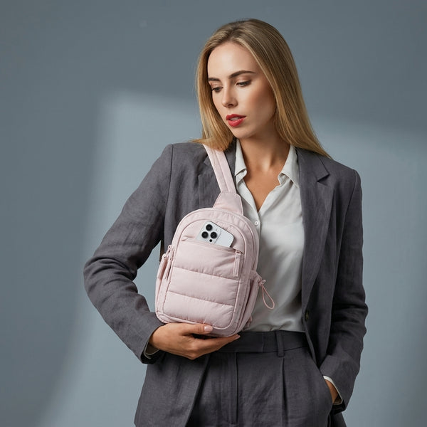 Luna Padded Quilted Sling Bag Chic Urban Crossbody main product image