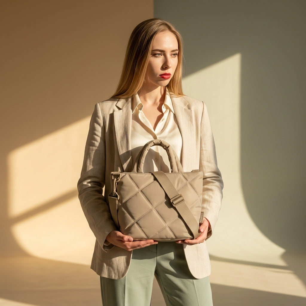 Noir Quilted Mini Tote Accessible Luxury Crossbody Bag main product image