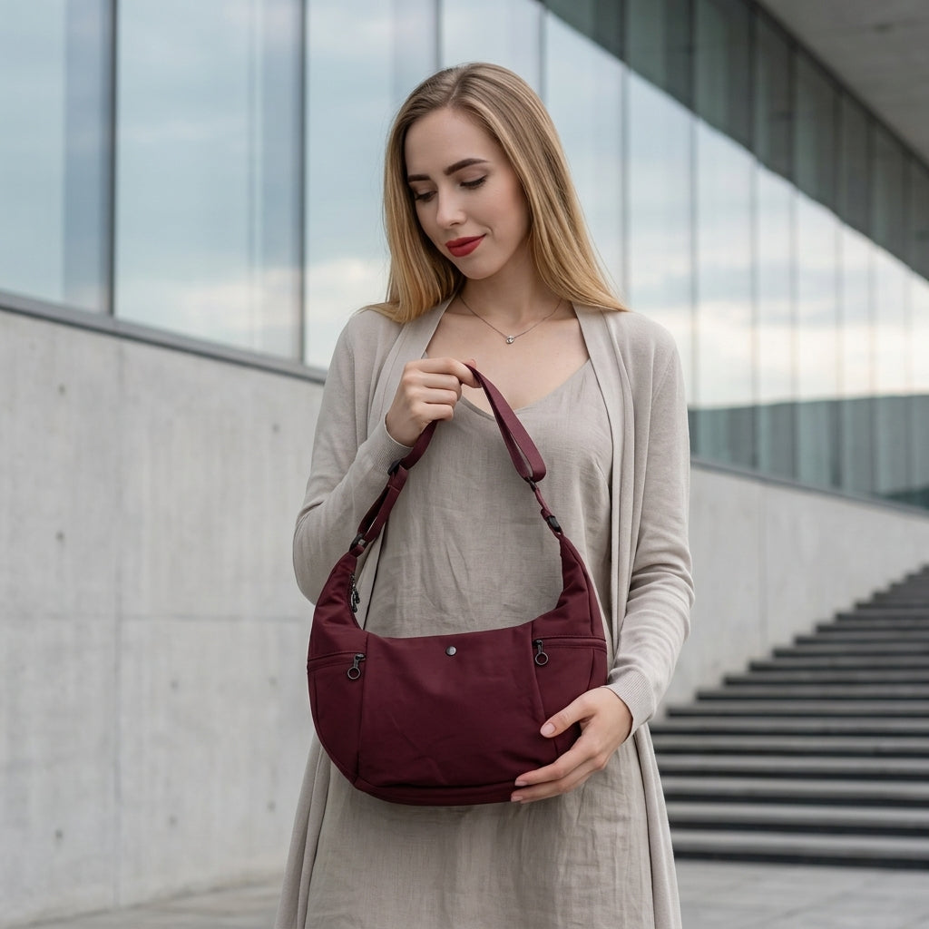 Luna Crescent Hobo Bag Elevated Nylon Commuter Crossbody main product image