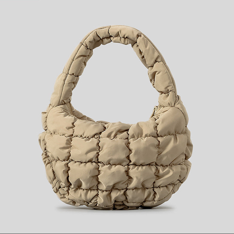 Lavender Puffy Quilted Hobo Bag Sophisticated Daily Shoulder Bag product view 10