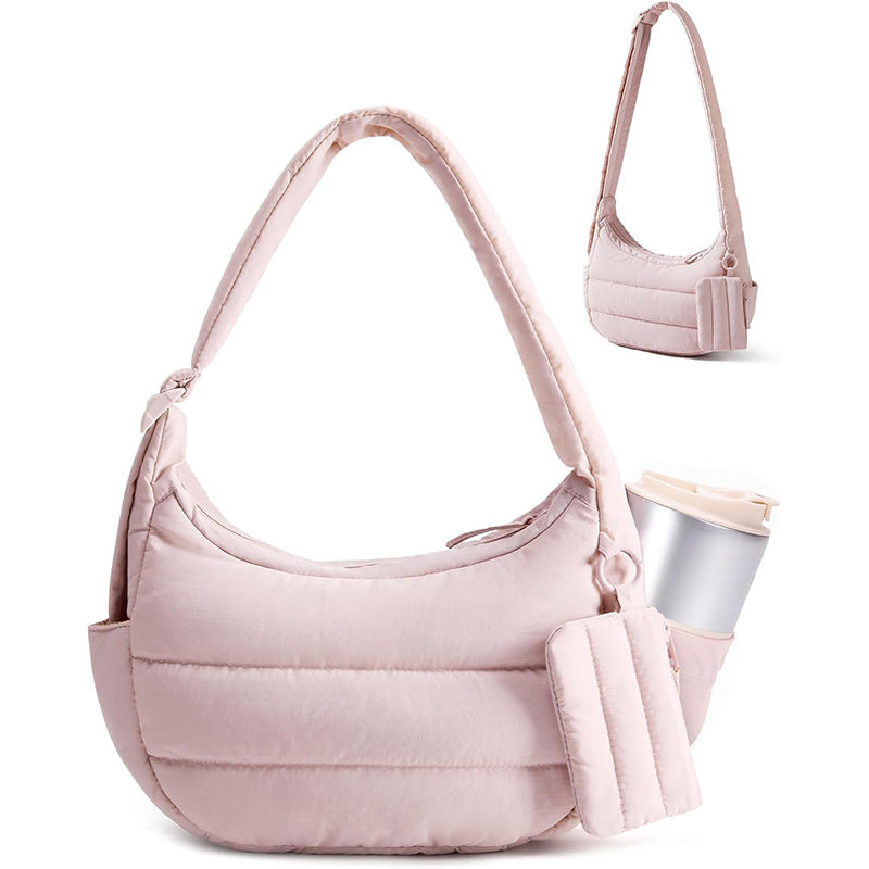 Aura Quilted Puffy Crescent Hobo Bag for Urban Commuting additional product view