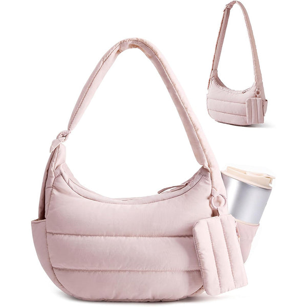 Aura Quilted Puffy Crescent Hobo Bag for Urban Commuting additional product view