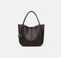 Verona Woven Leather Tote Elevated Minimalist Shoulder Bag detail product view