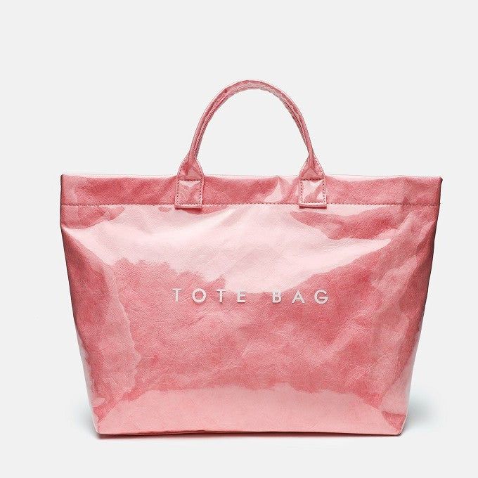 Modern Glossy Kraft Effect Tote Chic Commuter Carryall detail product view