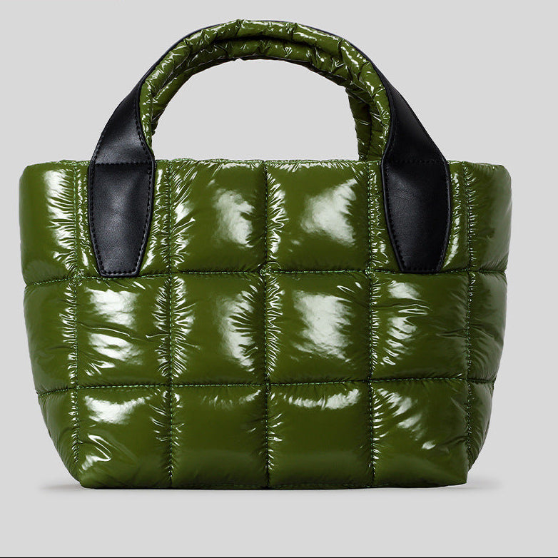 Luxe Quilted Puffer Mini Tote Versatile Urban Crossbody detail product view