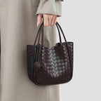 Verona Woven Leather Tote Elevated Minimalist Shoulder Bag additional product view