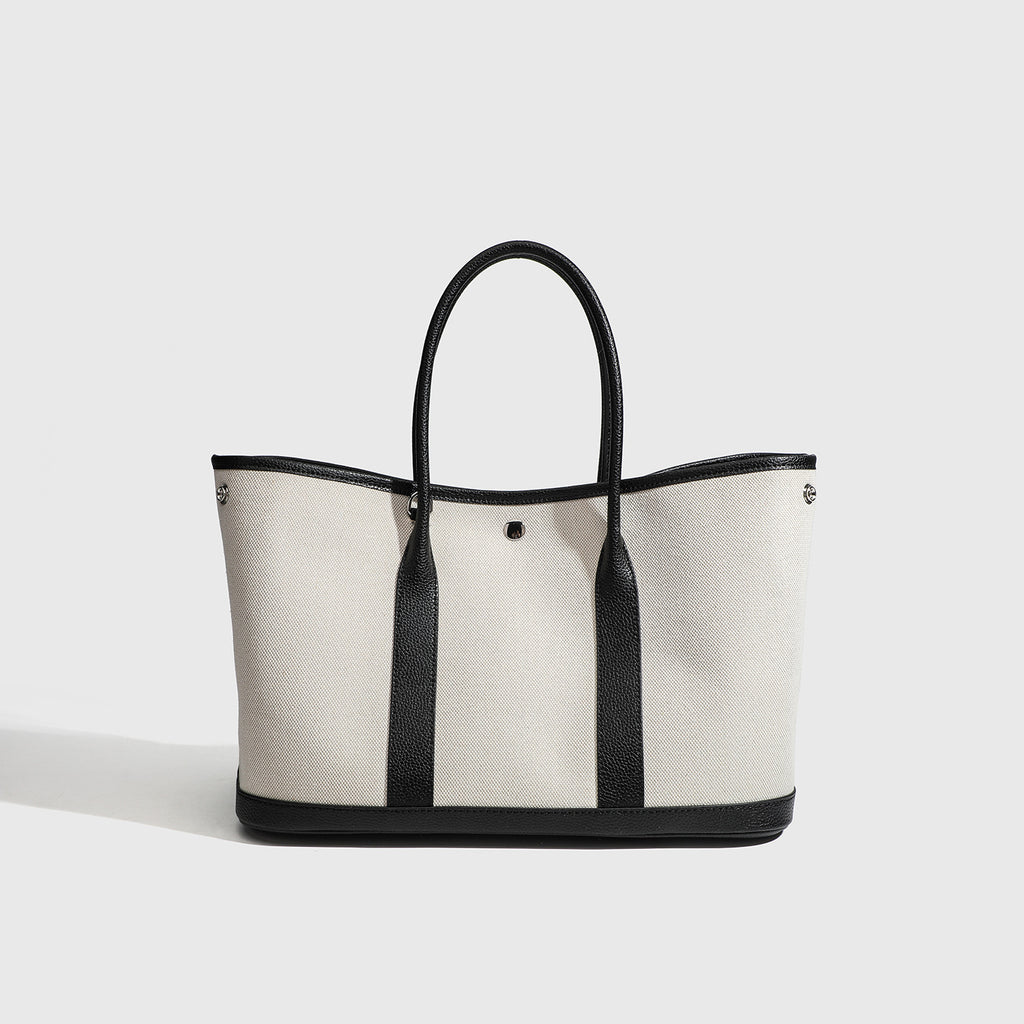 Signature Canvas & Leather Tote Minimalist Commuter Bag close-up product view