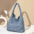 Handwoven Denim Tote Bag lifestyle product view